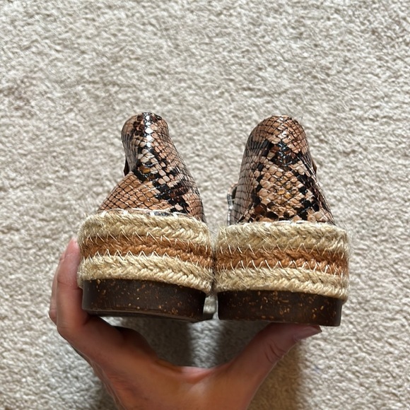 WILD DIVA LOUNGE Tan & Black Snakeskin Print Women’s Espadrilles size 6.5 - Picture 7 of 9
